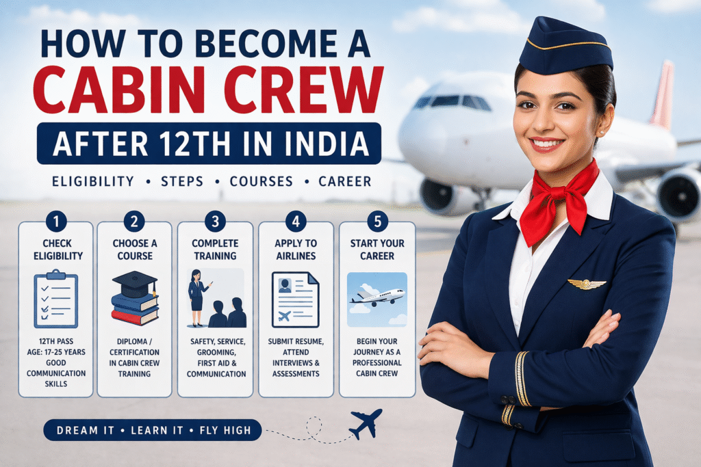 How to Become a Cabin Crew After 12th in India 
